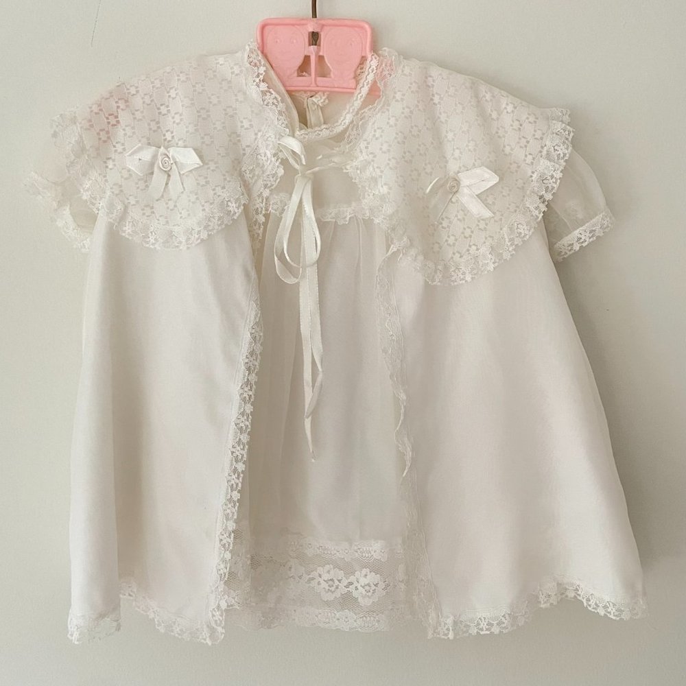 Vintage 60's Little Folks Baby Christening Baptism Dress Set Of 5  (3-6 months)